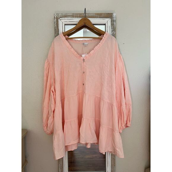 Cato Peach Plus Sportswear Blouse Size 22/24W - Picture 1 of 8